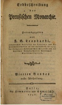 cover of the book Erdbeschreibung der Preußischen Monarchie