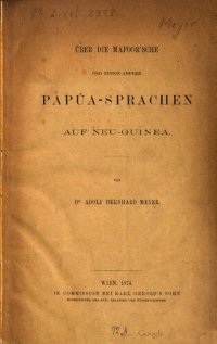 cover of the book Über die Mafoor'sche und einige andere Papúa-Sprachen auf Neu-Guinea