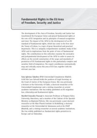 cover of the book Fundamental Rights in the EU Area of Freedom, Security and Justice