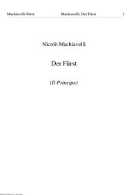 cover of the book Der Fuerst