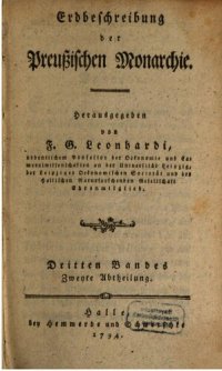 cover of the book Erdbeschreibung der Preußischen Monarchie