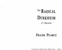 cover of the book The Radical Durkheim