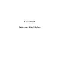 cover of the book Letters to Alfred Galpin