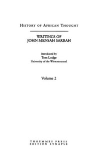 cover of the book Writings of John Mensah Sarbah