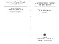 cover of the book A Materialist Theory of the Mind