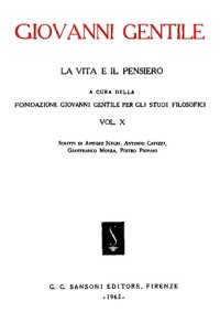 cover of the book Giovanni Gentile. La vita e il pensiero