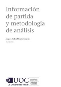 cover of the book Información de partida y metodología de análisis