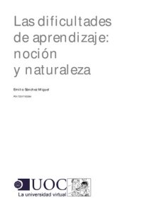 cover of the book Las dificultades de aprendizaje noción y naturaleza