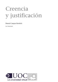 cover of the book Creencia y justificación