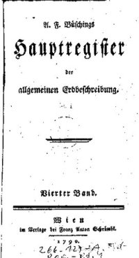 cover of the book A. F. Büschings Hauptregister der allgemeinen Erdbeschreibung