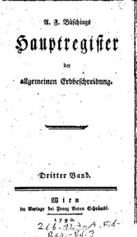 cover of the book A. F. Büschings Hauptregister der allgemeinen Erdbeschreibung