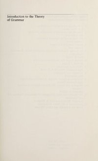 cover of the book Introduction To The Theory Of Grammar