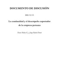 cover of the book La continuidad y el desempeño exportador de la empresa peruana