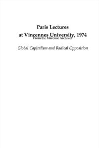 cover of the book Paris Lectures at Vincennes University, 1974: Global Capitalism and Radical Opposition