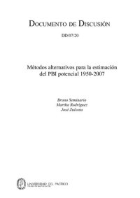 cover of the book Métodos alternativos para la estimación del PBI potencial 1950-2007