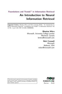 cover of the book An introduction to neural information retrieval