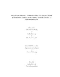 cover of the book [Dissertation] Utilizing Student Data within the Course Management System to Determine Undergraduate Student Academic Success: An Exploratory Study