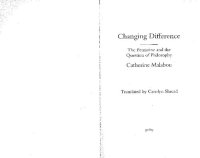 cover of the book Changing Difference: The Feminine and the Question of Philosophy