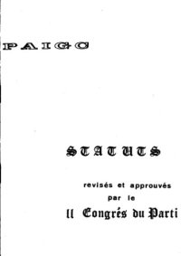 cover of the book PAIGC. Statuts révisés et approuvés par le II Congrès du Parti