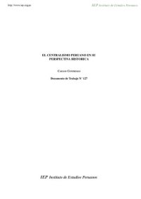 cover of the book El centralismo peruano en su perspectiva histórica