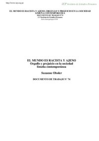 cover of the book El mundo es racista y ajeno: orgullo y prejuicio en la sociedad limeña contemporánea