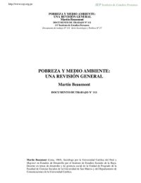 cover of the book Pobreza y medio ambiente: una visión general