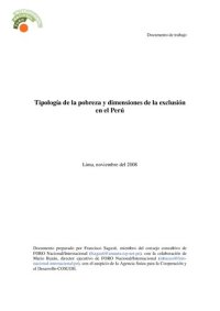 cover of the book Tipología de la pobreza y dimensiones de la exclusión en el Perú