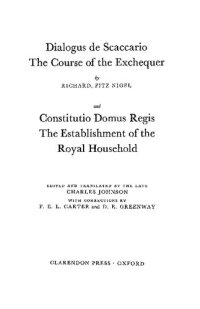 cover of the book Dialogus de Scaccario, and Constitutio Domus Regis: The Dialogue of the Exchequer, and the Disposition of the King's Household