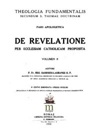 cover of the book De Revelatione per  Ecclesiam Catholicam Proposita volumen II