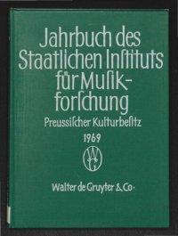 cover of the book Jahrbuch des Staatlichen Instituts für Musikforschung Preußischer Kulturbesitz: 1969