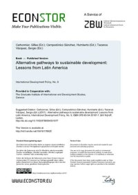 cover of the book Alternative Pathways to Sustainable Development: Lessons from Latin America: 9 (International Development Policy)