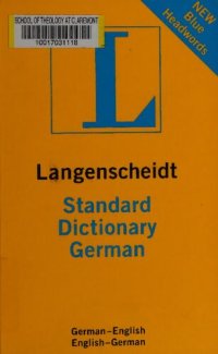 cover of the book Langenscheidt Standard Dictionary German: German - English / English - German. 130,000 references