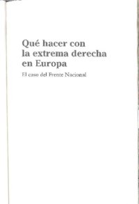 cover of the book ¿Qué hacer con la extrema derecha en Europa?: El caso del Frente Nacional (Contextos) (Spanish Edition)