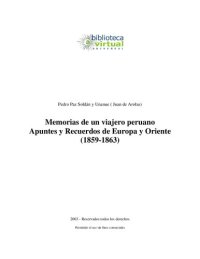 cover of the book Memorias de un viajero peruano. Apuntes y Recuerdos de Europa y Oriente (1859-1863)