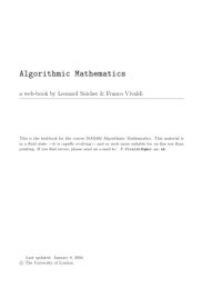 cover of the book Algorithmic Mathematics