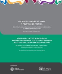 cover of the book Sasachakuyniyuq runakunapa ayninakuyninmanta, justicia haypanapaq politicakuna qispichimusqamantapas / Organizaciones de víctimas y políticas de justicia (Resumen para uso didáctico / Allwiyawan yachanapaq pisillapi willakuy)