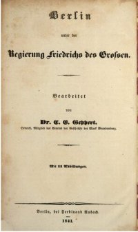 cover of the book Berlin unter der Regierung Friedrichs des Großen