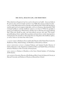 cover of the book Big Data, Health Law, and Bioethics