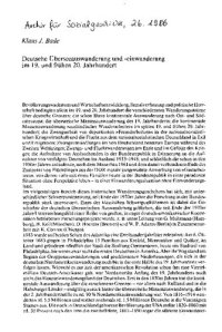 cover of the book Deutsche Überseeauswanderung und -einwanderung im 19. un frühen 20. Jahrhundert