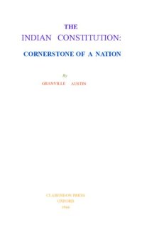 cover of the book THE INDIAN CONSTITUTION: CORNERSTONE OF A NATION