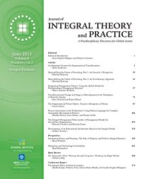 cover of the book Journal of Integral Theory and Practice 2013—Vol. 8, No. 1&2