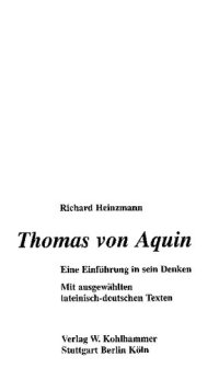 cover of the book Thomas von Aquin Eine Einführung in sein Denken Mit ausgewählten lateinisch-deutschen Texten