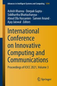 cover of the book International Conference on Innovative Computing and Communications: Proceedings of ICICC 2021, Volume 3 (Advances in Intelligent Systems and Computing, 1394)