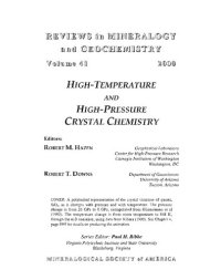 cover of the book High-Temperature and High-Pressure Crystal Chemistry