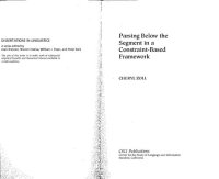 cover of the book Parsing below the segment in a constraint-based framework