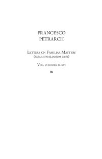 cover of the book Letters on Familiar Matters (Rerum familiarium libri), Volume 2