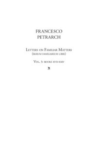 cover of the book Letters on Familiar Matters (Rerum familiarium libri), Volume 3