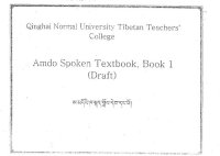 cover of the book Amdo Spoken Textbook, Book 1 (Draft). ཨ་མདོའི་ཁ་སྐད་སློབ་དེབ་དང་པོ།