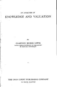 cover of the book An Analysis of Knowledge and Valuation