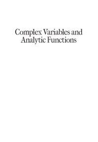 cover of the book Complex Variables and Analytic Functions: An Illustrated Introduction